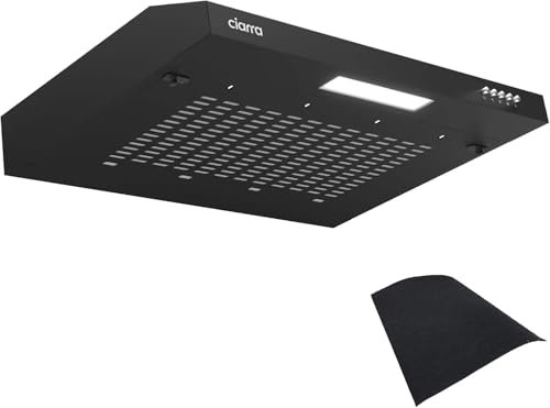 CIARRA Unterbau Dunstabzugshaube 60 cm Umlufthaube Einbau 3 Leistungsstufen Abluft Umluft Integrierte Unterschrank Unterbauhaube mit Kohlefiltermatte CBCF001 Kohlefilter CBCB6903