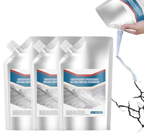 Concrete Crack Filler Outdoor, Magic Concrete Repair Brick Filler Waterproof Outdoor Sealant Repair Quick Dry Adhesive, Upgrade Heavy-Duty Crack Concretes Caulking Adhesives for Masonry(3PACK)