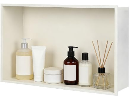 XLSBZ Nicchia per doccia, in acciaio inossidabile 304, 45 x 30 x 10 cm, da incasso, senza piastrelle, mensola portaoggetti da parete, organizer per bagno, cucina, soggiorno