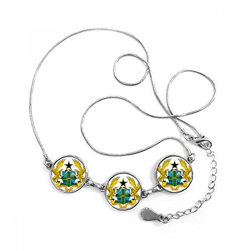 Ghana Afrika National Emblem Runde Form Anhänger Halskette Schmuck mit Kette Dekoration Geschenk