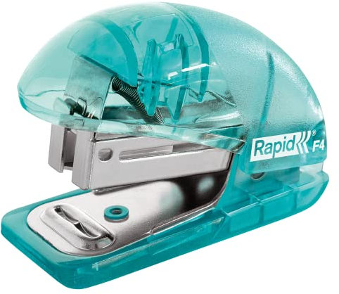 Rapid Esselte Rapid Mini-Tacker, Beladung von oben, 10 Blatt Kapazität, integrierter Heftklammerentferner, zur Schreibtischorganisation, inkl. Heftklammern, Colour'Breeze Serie, Blau, 5001327
