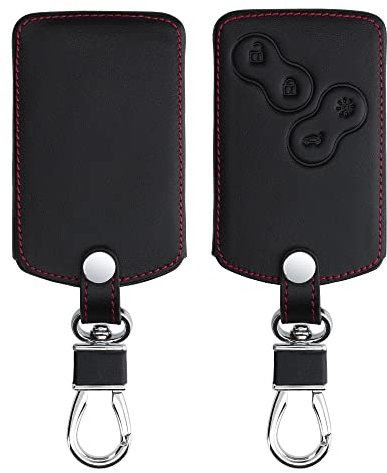 kwmobile Accessoire clef de voiture compatible avec Renault 4-Bouton (Keyless Go uniquement) - Coque de clé de voiture en simili cuir - noir