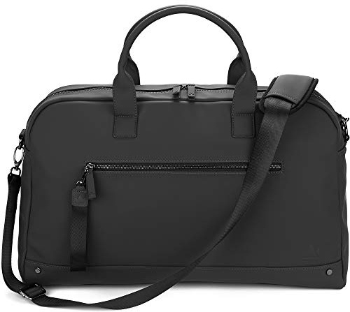 The Friendly Swede Weekender Reisetasche für Damen und Herren - Hochwertige Duffle Bag Reisetasche Handgepäck Tasche - VRETA Travel Bag - 35L, Veganes PU (Schwarz Mat)