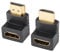 J&D 90 Grados y 270 Grados HDMI Adaptador, Pack de 2 Chapados en OroÁngulo-Recto Macho a Hembra HDMI Adaptador 90 a 270 Grados