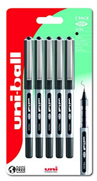 uni-ball Eye Micro UB-150 Lot de 5 billes en plastique Noir