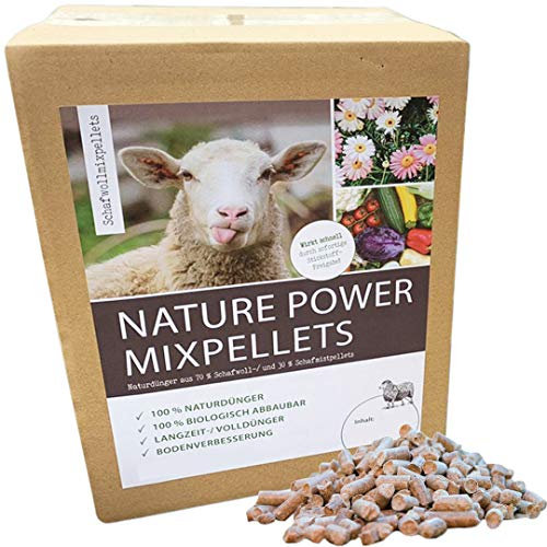 Nature Power Mixpellets 70% Schafwollpellets 30% Schafmistpellets 10000g / 10kg Biologischer Naturdünger Universal Obstdünger Pflanzendünger Gemüsedünger Langzeitdünger Kräuterdünger
