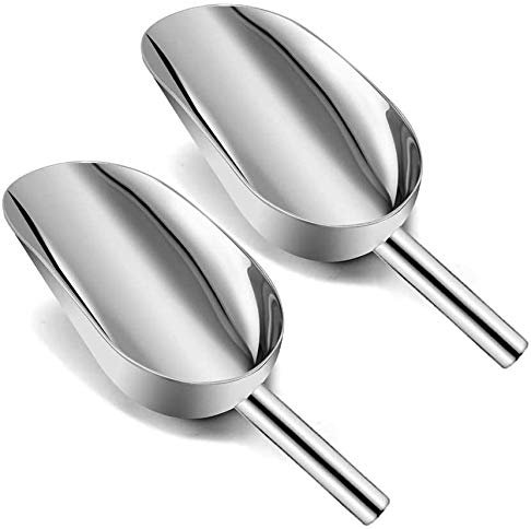 hzexun 2 Pezzi Paletta Grande In Acciaio Inossidabile,Paletta Per Ghiaccio Per Cucina Bar Buffet Party Garden Farina Di Popcorn Per Alimenti Dolci (L)