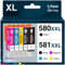 Paeolos 580XXL 581XXL Patronen Kompatibel für Canon PGI 580 CLI 581 Multipack Druckerpatronen für Canon Pixma TR8550 TS705 TS6350 TS705a TS6351 TS6250 TS6150 TS9550 TS6151 TS6251 TR8500 TS9550