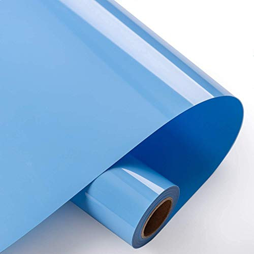 Heat Transfer Vinyl Bundle 12 x 10' Feet Rolls, HTV for Silhouette Cameo Easy to Cut & Weed, DIY Heat Press Design for T-Shirt, Clothes, Hats and Other Textiles (Sky Blue)