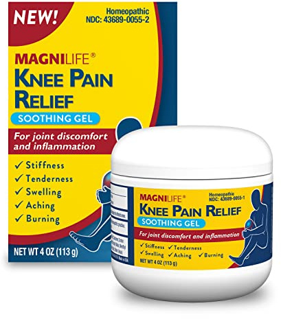 MagniLife Knee Pain Relief Gel (4 oz), Arnica-Based Gel for Joint Pain, Knee Stiffness & Swelling, Non-Greasy, No Staining, Massage-in Formula for Daily Knee Support & Comfort