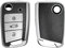 kwmobile Autoschlüssel Hülle kompatibel mit VW Golf 7 MK7 3-Tasten Autoschlüssel - Schlüsselhülle Cover Silber Schwarz