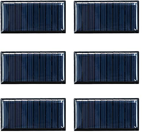 ZONADAH Lot de 6 mini panneaux solaires 50 mA 5 V Chargeur de batterie pour maison, projets scolaires, camping, pêche, randonnée, jardin