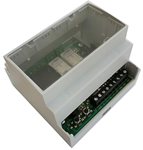 Funk Steuerung universal Empfänger im DIN Schiene Gehäuse universal 433MHz mit 2 Kanal 230V / 16A für Lampen, Garage, Pumpe