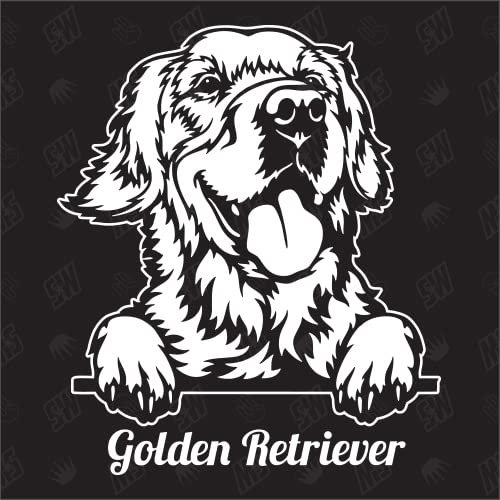 Golden Retriever Version 1 - Sticker, Hundeaufkleber, Autoaufkleber, Hund, Auto, Hunderassen, Aufkleber, Mischling, Mix, Tiere, Haustier (AUCH MIT Wunschname MÖGLICH)