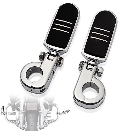 FOVPLUE Repose-pieds d'autoroute de 3,2 cm, repose-pieds réglable avec pinces de montage en P pour Harley Touring Softail Dyna Sportster Honda Kawasaki Suzuki Yamaha Indian Victory avec protection