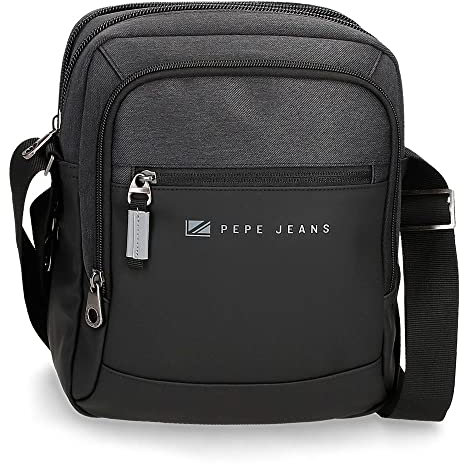 Pepe Jeans Jarvis, Equipaje Bolsa De Mensajero Hombre, Negro (Black), 22x27x8 Cms