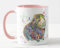 Vixar Tasse mit Meerschweinchen, kurzhaariges Haustier, Aquarell, Kunst, farbige Tasse, Geschenk, Geburtstag, Arbeit, Büro, Weihnachten, Tee, Kaffee (Rosa)