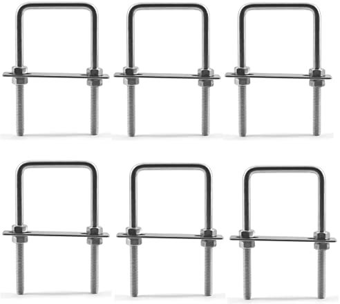 304 Edelstahl Vierkant U-Bolzen M6x35x75mm Vierkant U Bolzen mit Muttern 6 Stück