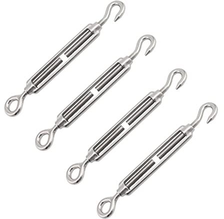 Tensor Alambre Acero Inoxidable,Tensor De Alambre,Tensor 304,Tensor De M4,Tensor Cable,Tensor De Gancho De Acero Inoxidable,M4 Gancho De Acero Inoxidable,Tensor Ajustable,Cable Tensor,4 Piezas