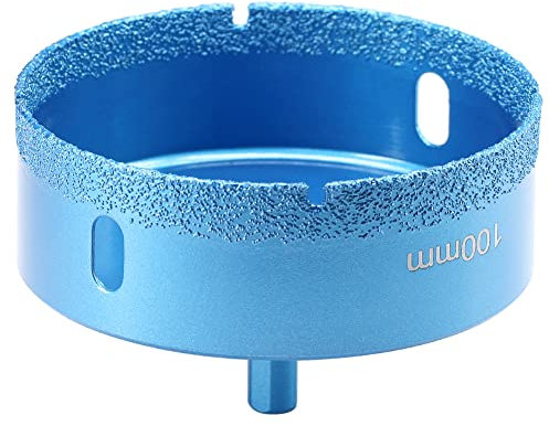 100mm Diamond Hole Saw, Brazed Tile Hole Cutter, Hole Opener, Hollow Drill Bit for Super Hard Materials Such as Marble Ceramics Wall Tile Glass, Wet and Dry Use, Simple Installation, Quick Drilling