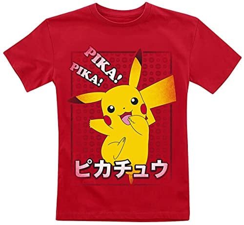 Pokémon Kids - Pikachu Pika, Pika! Unisex T-Shirt rot Fan-Merch, Gaming, Nintendo, Pikachu