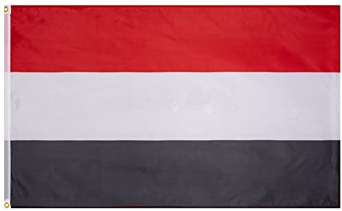 MUWO Flagge Nations Together 90 x 150 cm Nationalmanschaften, doppelseitige Gartenflagge, wetterfeste Fanflagge, Fußballflagge Polyester Länderfagge Deutschland mit Ösen (Jemen)