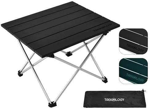 TREKOLOGY Table Small Camping Table Camping Side Table That Fold Up Lightweight, Tent Table Folding Camp Table, Fold Up Camping Tables Small Folding Table Portable Outdoor Beach Table
