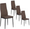 buybyroom Esszimmerstühle 4er Set, Küchenstuhl Bequemer Polsterstuhl mit Stoff, Rückenlehne, Metallbeine Esstisch Stuhl Essstühle Sitzfläche, Braun