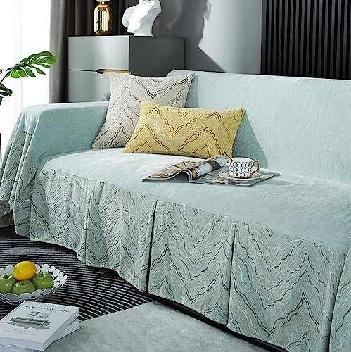 Homxi Sofa Überwürfe Sofabezug 3 Sitzer,175x150CM,Sofa Universal Bezug Einfarbig Sofa Überwürfe Chenille Handtuch Sofa Grün Bezug Sofa