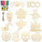 Halloween Basteln, 24 Stück Holz Basteln Kinder, Kürbis Bastelset, Halloween Anhänger Holz, Hanfseil Herbstdeko, Halloween Deko, Halloween Kinder Spielzeug für Halloween DIY Handwerk Party Geschenk