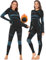 SIMIYA Thermounterwäsche Damen Skiunterwäsche Funktionsunterwäsche Warm Atmungsaktiv Ski Unterwäsche Damen Set Thermo Unterwäsche Damen Sportunterwäsche in Winter Herbst(Schwarz+Blau,2XL)