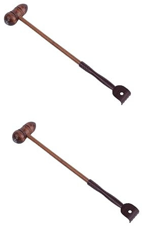 Lurrose 2st Massagehammer Aus Holz Bärenklauen-rückenkratzer Massagehammerstab Handmassagegerät Für Den Körper Yoga-muskelrolle Hammer Massagegerät Wadenschmerzen Hölzern Kitzeln Handlich