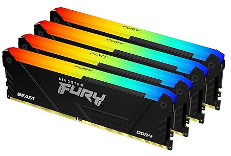 Kingston FURY Beast RGB 128GB 3200MT/s DDR4 CL16 DIMM (Kit da 4) Memorie per Desktop KF432C16BB2AK4/128