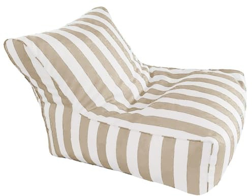 SXBCyan Housse Flottante pour Pouf (sans Rembourrage) Fauteuil Pouf de Piscine, Housse de Bean Bag Oxford rayée pour Adulte pour Plage Jardin(Light Khaki-Stripe)