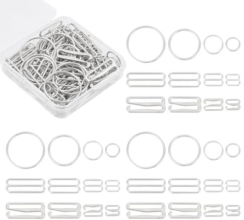 nbeads 120 Stk. 12 Stile BH-Träger-Haken, Legierung Unterwäsche Riemen Einstellung Schnallen BH-Schieberiemen Metall Dessous Einstellung Riemen für BH Nachthemden Slip Kleid Badeanzug