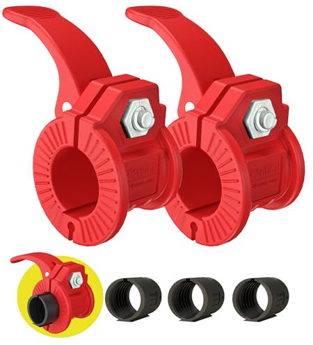 ZY-HUAN Langhantel-Klemmen, Einstellbare Größe Hantel Verschluss 30mm 28mm 25mm 23mm Schnellspanner-Gewicht-Clips,schnellverschlüsse hantelstange für Crossfit, Gewichtheben, Profi-Training (Rot)