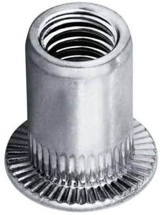 Flachkopf Blindnietmuttern alle Größen - Alu, Stahl-vz, Edelstahl A2 Nietmuttern (Edelstahl-A2 M5 Klemmbereich 0,5-3,0mm, 10 Stück)