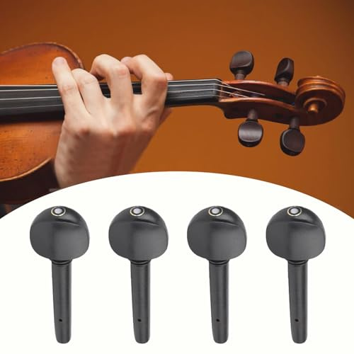 Chevilles de Réglage de Violon 4 Pièces, Cordes de Violon Portables Légères en Bois, Accessoires de Remplacement d'arbre, Pièces de Violon (Chevilles de violon 1/2, ébène avec