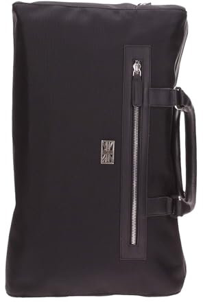 John Richmond Herren-Reisetasche aus 100% echtem Leder. Handwerkliches Produkt. Modeprodukt JR-B118 Schwarz 47x29x20 cm