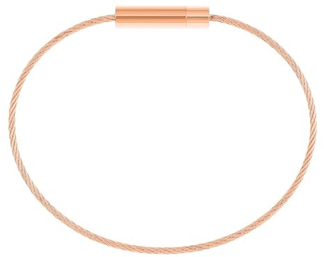 Made by Nami Drahtseil Armband Herren Rosa mit Drehverschluss Schmuck Männer (Rosé)
