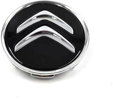 DFVBNH Auto Cache Moyeu pour Citroen C3 2013-2017, Cache Moyeux Capuchons Centre Roue Centre Jante Capuchons ABS Logo D'emblème Décoration de Pneus Accessoires 4 PCS,Black-60mm