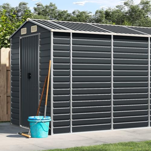 Abri de Jardin Anthracite 191x555x198 cm Acier galvanisé,Maison & Jardin,Pelouses & Jardins,Vie en extérieur,Structures extérieures,Cabanes & abris de Jardin,Anthracite,0 LB,3188258