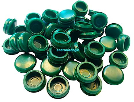 TAPPO COPRIFORO Ø 12 MM IN GOMMA 50 PZ VERDE Tappini copriforo per fori diametro 12 mm in gomma mediamente morbida di colore verde