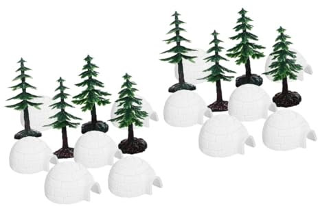 HANABASS 2sätze Mini Figuren Set Mit Weihnachtsbäumen Teiliges Set Für Kreative Winterlandschaften Dekoration Für Tisch Und Mikrolandschaften