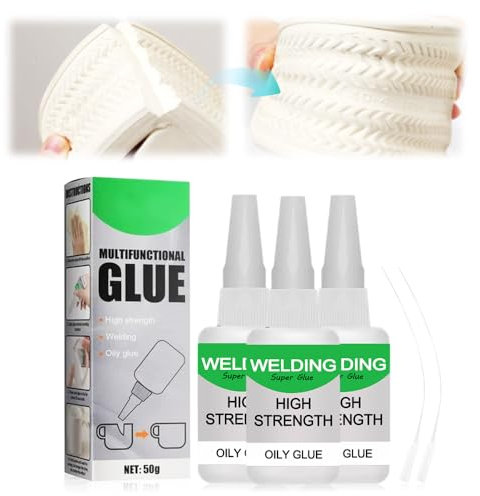 Super Glue, 2025 Upgraded Multi-Function Leak Sealing Welding Glues,Leather Glue Welding High Strength Oily Glues, Oily Glue for Metal, Plastic, Wood, Ceramic, Leather (3PCS)