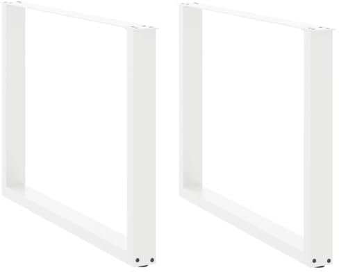 vidaXL Couchtischbeine U-Form 2 Stk. Weiß 100x(72-73) cm Stahl, Tischbein, Tischbein Metall, Esstischbein, Möbelbein, Schreibtischbein
