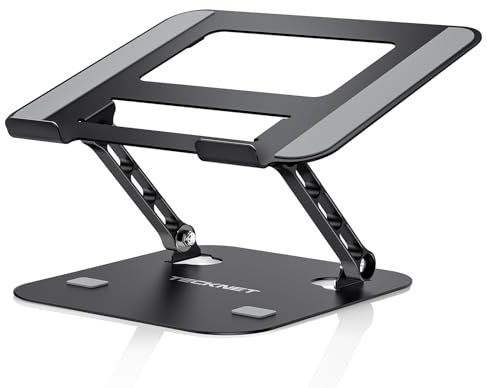 TECKNET Laptop Ständer Höhenverstellbarer Faltbarer Laptop Stand Ergonomischer, Belüfteter Laptopständer Notebook Stand Kompatibel mit MacBook Air, Pro, Dell, Lenovo, Allen Laptops 11-17.3(Schwarz)