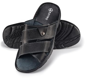 ESTRO Sandales Homme Cuir Été - Mules Homme Cuir Été Sandale Hommes avec Semelle Antidérapante s5