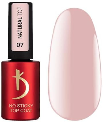 K Professional No Wipe Top Coat Gel - Natural Top Coat Beige Gel Polish UV LED Soak Off - Nagellack Überlack Langanhaltender Nägel Gellack 7 ml