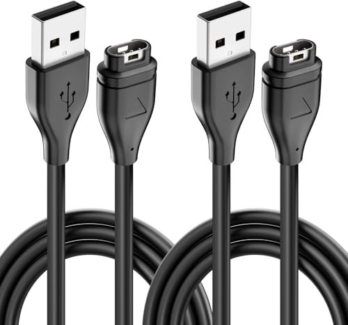 Lot de 2 Chargeur pour Garmin Montre,Câble USB de Charge pour Garmin Fenix 7 7S 7X 6 6S 6X Pro 5 5S 5X,Forerunner 935 945 745 45 45S 245,Approach S60 S40 S10,Vivoactive 3 4 4S,Vivosport,Instinct,Venu